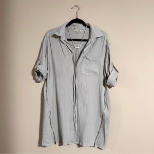 POLAGRAM Casual Shirt Dress in Light Gray
